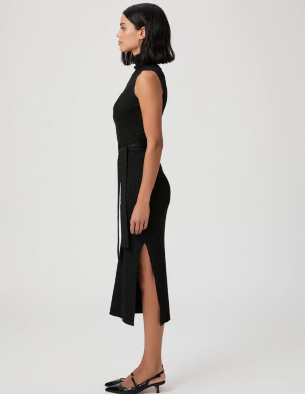 Paige Rib Zoelle Dress in Black Sparkle - Image 2