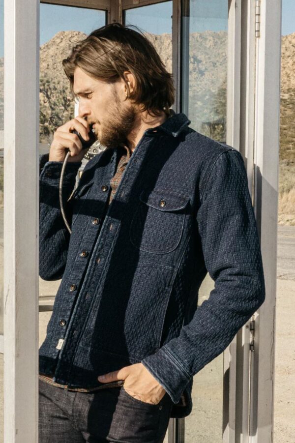 Kato The Anvil Shirt Jacket Quilt Denim